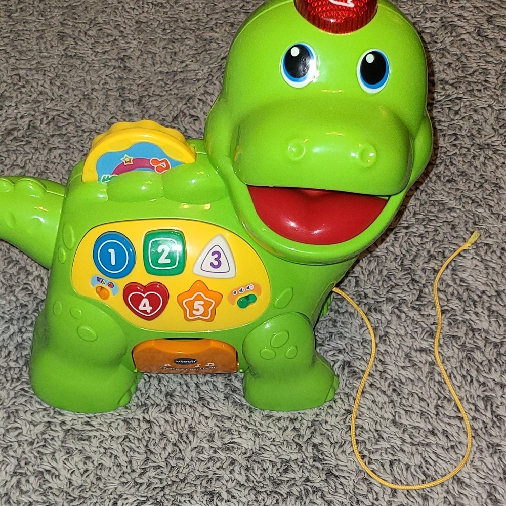 VTech Chomp and Count Dino Green Toddler Pull Toy Talks and Sings